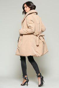 Puffer coat 2025 with shawl collar